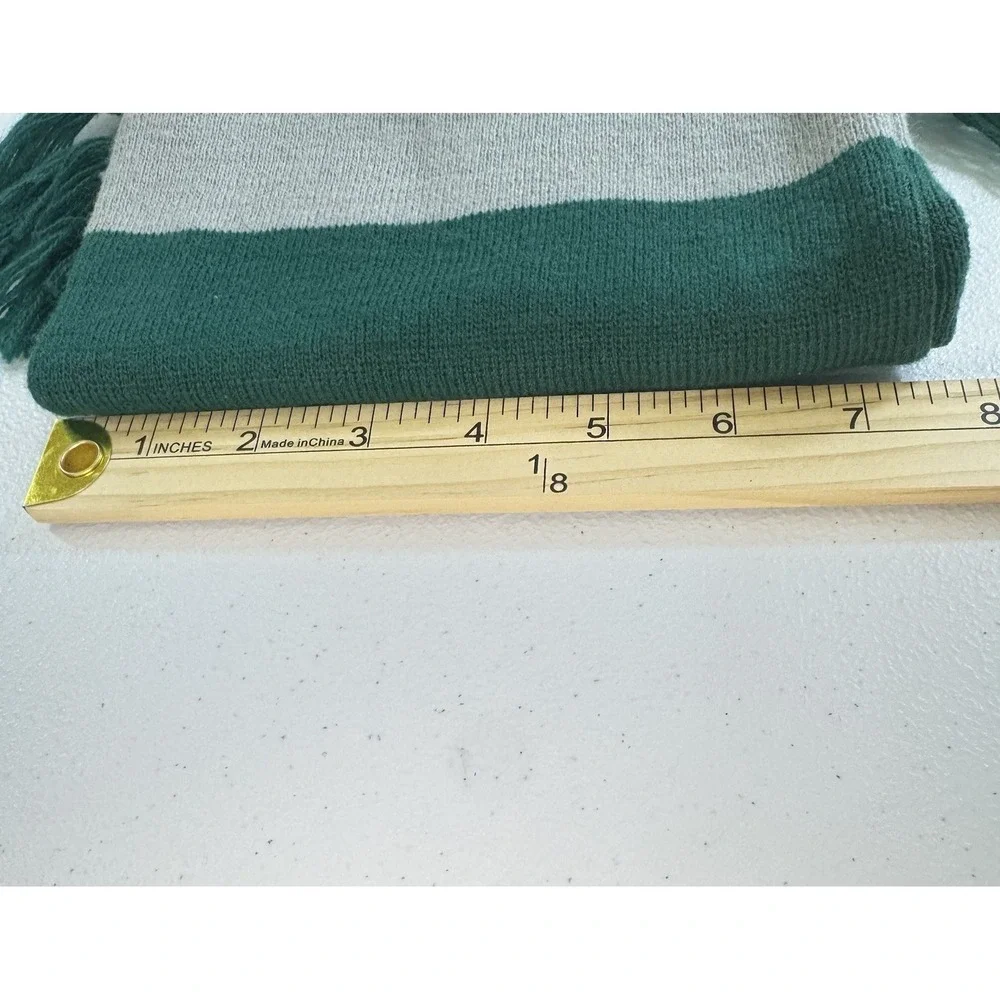 Wizarding World Harry Potter Slytherin Green Gray Knit Scarf Brown Emblem Snake‎